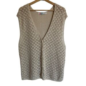 Free People Crochet Vest - Medium (wet plaster-color)